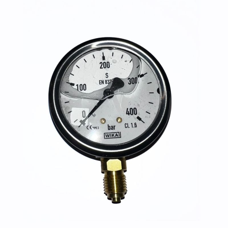 GLICERINSKI MANOMETAR RDI 1/4" 0-400BARA 63MM PRIKLJUČAK WIKA