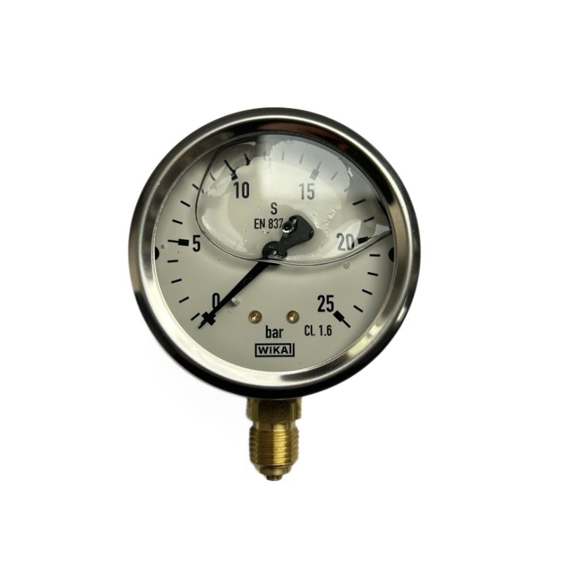 GLICERINSKI MANOMETAR RDI G 1/4″ 63 MM PRIKLJUČAK DOLJE  0-25 BARA WIKA