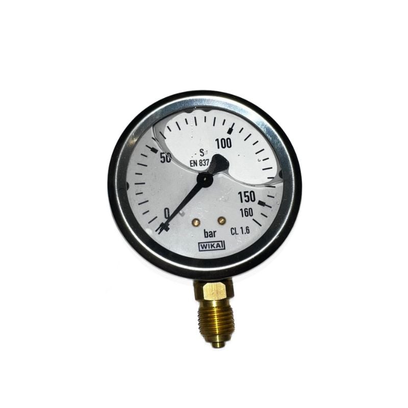 GLICERINSKI MANOMETAR RDI G 1/4″ 63 MM PRIKLJUČAK DOLJE  0-1,6 BARA WIKA