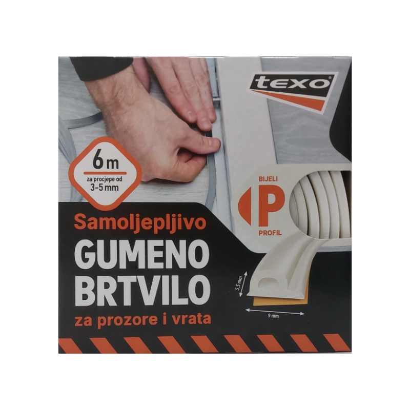 BRTVILO GUMENO P-PROFIL 6m BIJELO