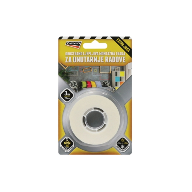 TRAKA OB LJEPLJIVA MONTAŽNA 19mmx3m UN RA