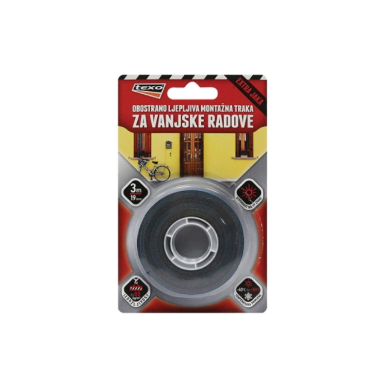 TRAKA OB LJEPLJIVA MONTAŽNA 19mm x3m VANJSKA
