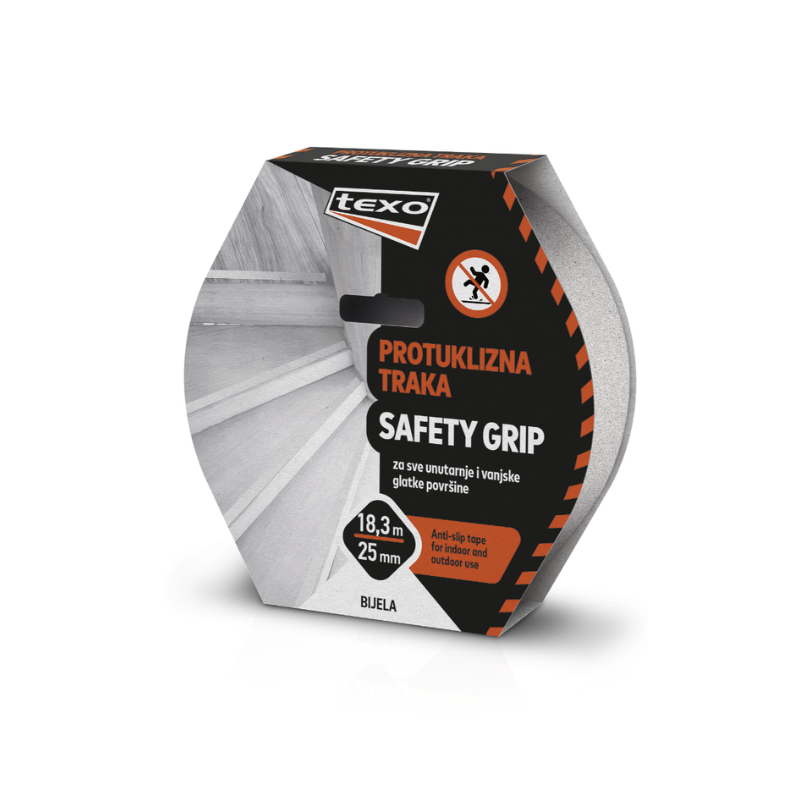 TRAKA PROTUKLIZNA 18,3x25 mm BIJELA SAFET