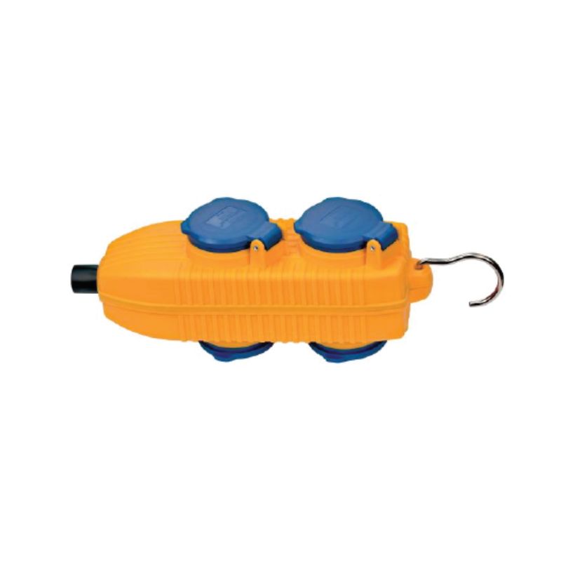 UTIČNICA POWERBLOCK 4XIP54 230V/16A METALNA KUKA ŽUTE BOJE